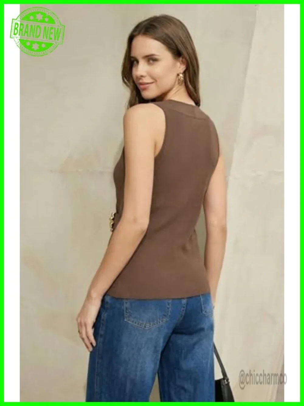 Lightweight Lyocell Blend Wrap V Neck Sweater Vest Dressy Casual Top